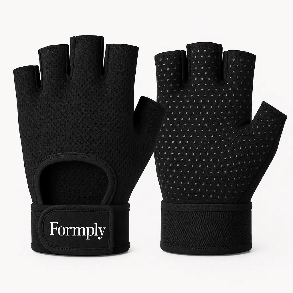 sorte skridsikre træningshandsker til fitness og reformer